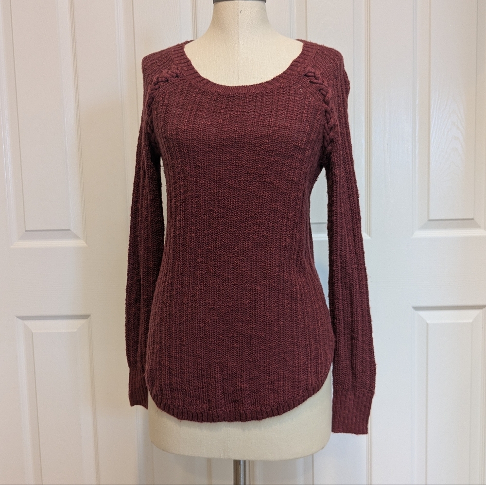Pink Republic Women's Knitted Burgundy Sweater S